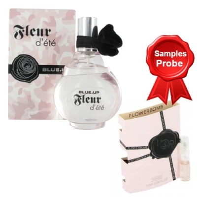 Blue Up Fleur D'ete 100 Ml + Perfume Sample Victor Rolf Flowerbomb 1 Blue Up Fleur D'ete 100 Ml + Perfume Sample Victor Rolf Flowerbomb