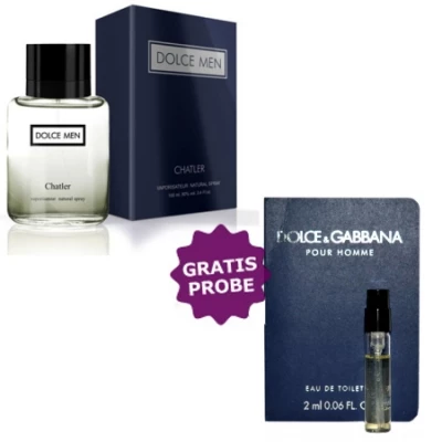 Chatler Dolce Men 100 Ml + Perfume Sample Dolce Gabbana Homme 1 Chatler Dolce Men 100 Ml + Perfume Sample Dolce Gabbana Homme