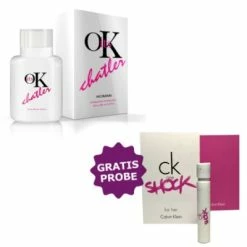 Chatler Its OK 100 Ml + Perfume Sample Spray Calvin Klein One Shock Her