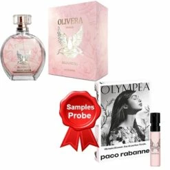 Chatler Olivera Blooming Woman 100 Ml + Perfume Sample Spray Paco Rabanne Olympea Blossom