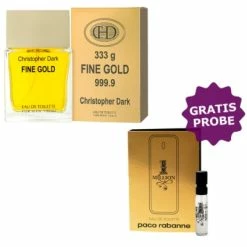 Christopher Dark Fine Gold 100 Ml + Perfume Sample Spray Paco Rabanne 1 Million
