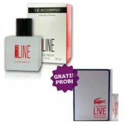 Cote Azur Le Scorpio White Line 100 Ml + Perfume Sample Spray Lacoste Live