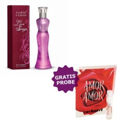 Fabio Verso Love Songs 50 Ml + Perfume Sample Spray Cacharel Amor 1 Fabio Verso Love Songs 50 Ml + Perfume Sample Spray Cacharel Amor