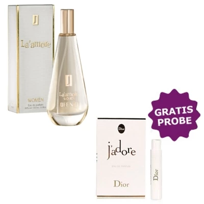 JFenzi La Amore 100 Ml + Perfume Sample Spray Dior Jadore 1 JFenzi La Amore 100 Ml + Perfume Sample Spray Dior Jadore