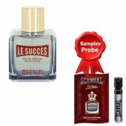 JFenzi Le Succes Homme 100 Ml + Perfume Sample Spray Gaultier Scandal Homme