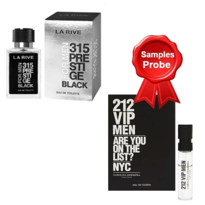 La Rive 315 Prestige Black 100 Ml + Perfume Sample Spray Carolina Herrera 212 VIP Black Men 1 La Rive 315 Prestige Black 100 Ml + Perfume Sample Spray Carolina Herrera 212 VIP Black Men