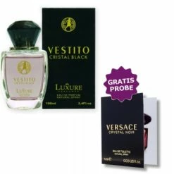 Luxure Vestito Cristal Black 100 Ml + Perfume Sample Spray Versace Crystal Noir