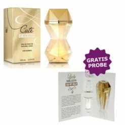 New Brand Cute 100 Ml + Perfume Sample Spray Paco Rabanne Lady Million Eau My Gold