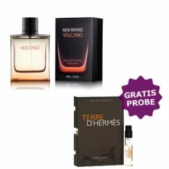 New Brand Volcano For Men 100 Ml + Perfume Sample Spray Hermes Terre D'Hermes